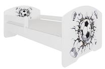 Vaikiška lova viengulė ADRK Pepe Ball, balta/juoda, 70 x 140 cm, be patalynės dėžės, su čiužiniu