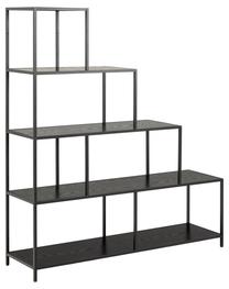 Lentyna Seaford Bookcase, juoda, 135 cm x 35 cm x 150 cm