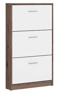 Batų dėžė Nepo Plus, ruda/balta, 70 cm x 17.5 cm x 120.5 cm