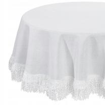 Staltiesė apvali Jasper, balta, 120 x 120 cm