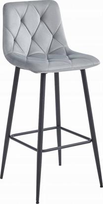 Baro kėdė Leobert Nado, matinė, sidabro/juoda, 32.5 cm x 43.5 cm x 104 cm, 3 vnt.