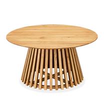 Kavos staliukas Home4you Slatted, rudas, 80 cm x 80 cm x 40 cm