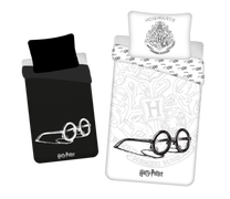 Vaikiškas patalynės užvalkalų komplektas Harry Potter Harry Potter HP144, balta/juoda, 140 x 200 cm