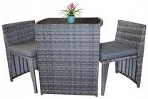 Lauko baldų komplektas, pilkas, 2 vietų