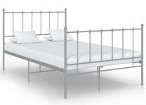 Lova pusantros vietos VLX Metal 324954, 120 x 200 cm, pilka, be čiužinio, su grotelėmis