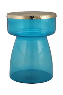 Kavos staliukas Kayoom Roman 125, mėlynas/aukso, 36 cm x 36 cm x 48 cm