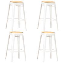 Kėdžių rinkinys VLX, balta, 39 cm x 39 cm x 75 cm, 4 vnt.