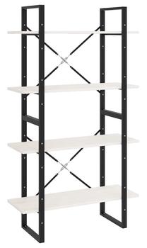 Lentyna VLX 4-Tier Book Cabinet 806463, balta/juoda, 80 cm x 30 cm x 140 cm