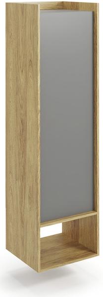 Pakabinama spintelė Mobius 1D, ąžuolo/pilka, 41 cm x 50 cm x 179 cm