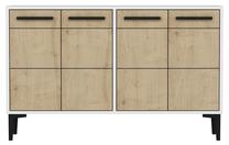 TV staliukas Kalune Design Stria, ąžuolo/balta, 120 cm x 30 cm x 75 cm