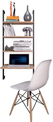 Sieninė lentyna Kalune Design Masaly, ruda/juoda, 49 cm x 20 cm x 120 cm