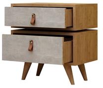 Naktinis staliukas Kalune Design Olenj 811MDD3403, ąžuolo/balta, 40 cm x 50 cm x 59 cm