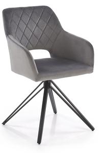 Valgomojo kėdė K535, matinė, juoda/pilka, 57 cm x 60 cm x 86 cm