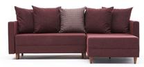 Kampinė sofa - lova Hanah Home Aydam, bordo, dešininė, 150 x 215 cm x 80 cm