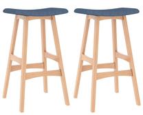 Kėdžių rinkinys VLX 289391, mėlyna/ruda, 27 cm x 44 cm x 70 cm, 2 vnt.