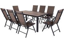 Lauko baldų komplektas Ibiza, pilkas/rudas, 8 vietų