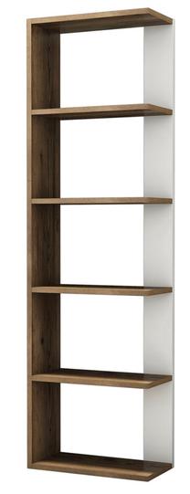 Pastatoma lentyna Kalune Design Tower 566BMS2211, balta/riešuto, 23.9 cm x 46.8 cm x 160 cm