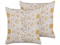 Dekoratyvinė pagalvėlė Beliani Calathea, balta/geltona, 45 cm x 45 cm, 2 vnt.