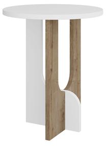Kavos staliukas Kalune Design Luna, ąžuolo/balta, 40 cm x 40 cm x 47 cm