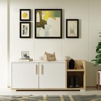 Batų spintelė Kalune Design Sunrise, ruda/balta, 35 cm x 110 cm x 49.8 cm