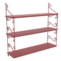 Sieninė lentyna Kalune Design Seramoni 3, raudona, 72 cm x 20 cm x 80 cm