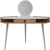 Kosmetinis staliukas Kalune Design Lopez 550ARN2735, balta/pušies, 130.8 cm x 55 cm x 85.2 cm, su veidrodžiu