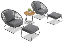 Lauko baldų komplektas Amanti Duo, tamsiai pilka, 4 vietų