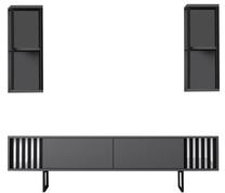 Svetainės baldų komplektas Kalune Design Chrome Line, vidaus, antracito/juoda