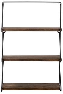 Sieninė lentyna Kalune Design Violaceae, juoda/riešuto, 40 cm x 15 cm x 60 cm