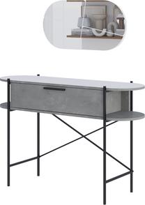 Konsolinis staliukas Kalune Design Otys, baltas/pilkas, 38 cm x 130 cm x 86.2 cm