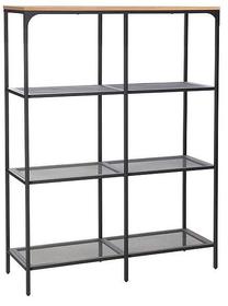 Pastatoma lentyna Lex, ąžuolo/juoda, 100 cm x 36 cm x 136 cm