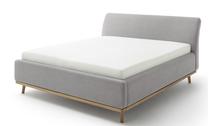 Lova dvigulė Mila Moulding Smooth, 180 x 200 cm, ąžuolo/šviesiai pilka, be čiužinio, su grotelėmis