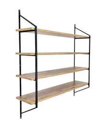 Sieninė lentyna Kalune Design Raffy 4, ruda/juoda, 120 cm x 28 cm x 120 cm