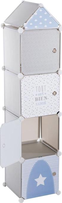 Spintelė Atmosphera, balta/pilka, 34 cm x 32 cm x 140 cm