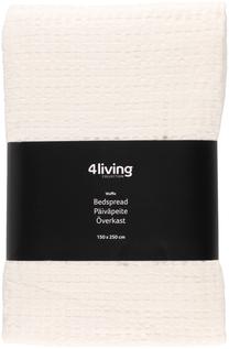 Lovatiesė 4Living Waffle, balta, 150 cm x 250 cm