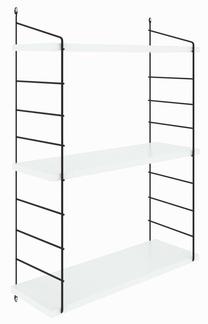 Sieninė lentyna Kalune Design Armoni 3'lü, balta/juoda, 72 cm x 20 cm x 85 cm