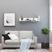 Sieninė lentyna Kalune Design Manolya, balta, 108 cm x 18 cm x 16 cm