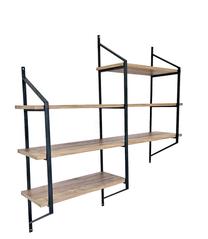 Sieninė lentyna Kalune Design Raffy 5, ruda/juoda, 28 cm x 180 cm x 120 cm