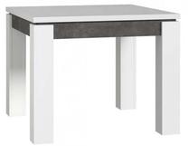 Stalas išskleidžiamas Forte Bruges, balta/tamsiai pilka, 90 - 180 cm x 90.4 cm x 75.9 cm