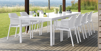 Lauko baldų komplektas Net/Rio 10/210, baltas, 10 vietų