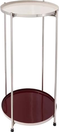 Kavos staliukas Kayoom Art Deco 1125, kreminė/tamsiai raudona, 28 cm x 28 cm x 60 cm