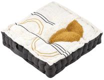 Grindų pagalvė Lovely Lenny, antracito/balta/geltona, 45 cm x 45 cm