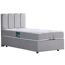 Lova viengulė Kalune Design Defne, 90 x 190 cm, šviesiai pilka, su čiužiniu, su grotelėmis