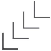 Sieninė lentyna Kalune Design Wesson 935CMN1358, antracito, 16 cm x 30 cm x 32 cm, 4 vnt.