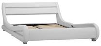 Lova pusantros vietos VLX With LED 285734, 120 x 200 cm, balta, be čiužinio, su grotelėmis