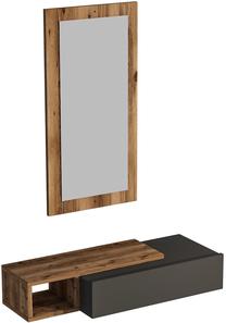 Konsolinis staliukas Kalune Design Vien, antracito/riešuto, 29.6 cm x 82 cm x 15.8 cm