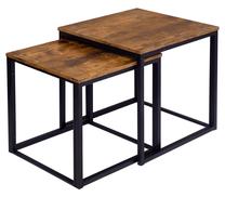 Kavos staliukas Gockowiak Praven, rudas/juodas, 50 cm x 50 cm x 50.5 cm