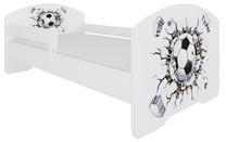 Vaikiška lova viengulė ADRK Pepe Ball, balta/juoda, 80 x 160 cm, be patalynės dėžės, su čiužiniu