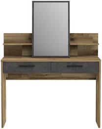 Kosmetinis staliukas Forte Ricciano, ąžuolo/pilka, 115 cm x 42 cm x 147 cm, su veidrodžiu