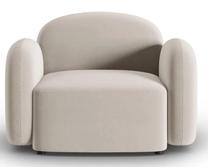 Krėslas Micadoni Home Blair Velvet, smėlio, 119 cm x 87 cm x 80 cm